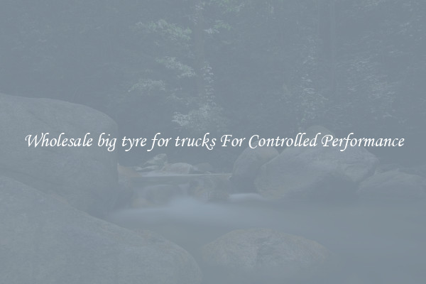 Wholesale big tyre for trucks For Controlled Performance
