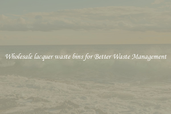 Wholesale lacquer waste bins for Better Waste Management