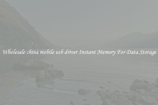 Wholesale china mobile usb driver Instant Memory For Data Storage